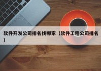 软件开发公司排名找哪家（软件工程公司排名）