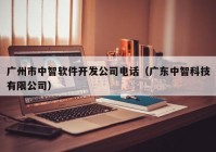 广州市中智软件开发公司电话（广东中智科技有限公司）