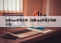 合肥app开发公司（合肥app开发公司前十名）