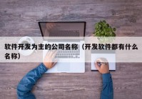 软件开发为主的公司名称（开发软件都有什么名称）