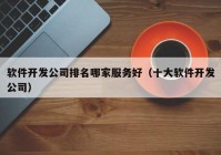 软件开发公司排名哪家服务好（十大软件开发公司）