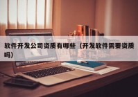 软件开发公司资质有哪些（开发软件需要资质吗）