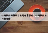 徐州软件开发平台公司哪家靠谱（徐州软件公司有哪些）