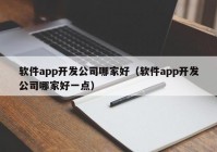 软件app开发公司哪家好（软件app开发公司哪家好一点）