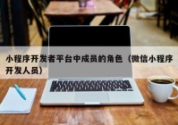 小程序开发者平台中成员的角色（微信小程序开发人员）