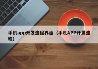 手机app开发流程界面（手机APP开发流程）