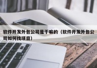 软件开发外包公司是干嘛的（软件开发外包公司如何找项目）