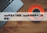 app开发入门教程（app开发教程入门到精通）